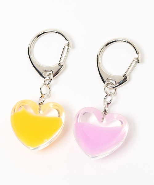 イエローハート キーホルダー SMELLY（スメリー） キーホルダー クリアケースハートセットキー