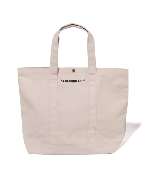 ☆新品未使用☆激レア A・BATHING APE バック ホワイト A BATHING APE（アベイシングエイプ）の「BAPE PATCHED TOTE BAG