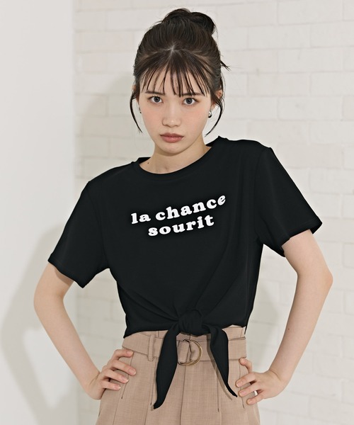 tシャツ フロントリボンTシャツ レディース