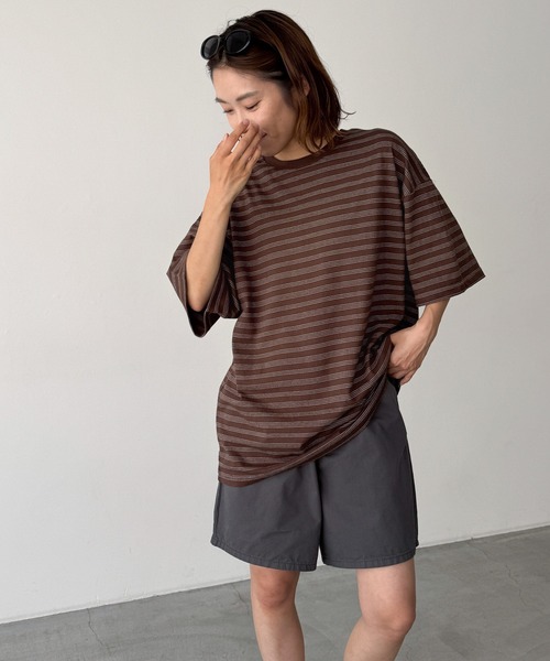 tシャツ choice_cnl　ナローボーダーオーバーTシャツ レディース メンズ