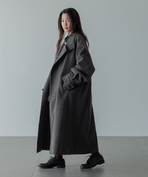 超美品　LOWRYS FARM メリノウールチェスターコート ブラック LOWRYS FARM（ローリーズファーム） チェスターコート コート 「LFM(U