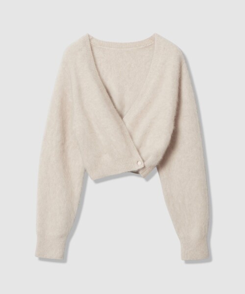 LOULOU WILLOUGHBY ルルウィルビー　カシミヤ カーディガン セール】【LOULOU WILLOUGHBY】カシミヤブレンドファー加工V
