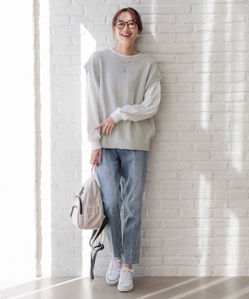 「GLOBAL WORK」 デニムパンツ LARGE ブルー系その他 レディース