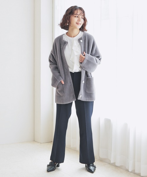 MATATE & SON シルク100％ 微フレア スラックス MATATE & SON