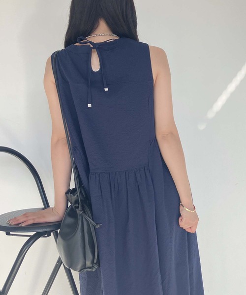 新品❤️archivoネイビーノースリーブワンピース 一部店舗限定/接触冷感/洗える】ラミータンブラー ノースリーブ