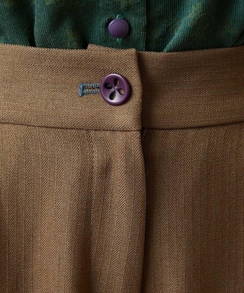 Jocomomola（ホコモモラ） パンツ ウールライクヘリンボーンパンツ