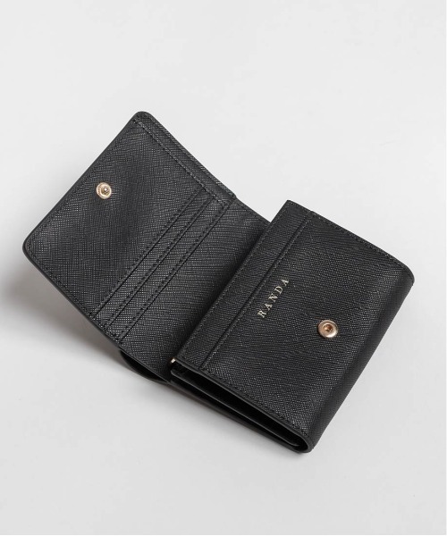 RANDA ランダ モノグラムリボン二つ折りウォレット ブラック 黒 新品未使用 RANDA（ランダ） 財布 モノグラムリボン二つ折りウォレット レディース
