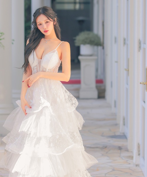 Tika（ティカ） ドレス キャバドレス Aライン ロングドレス 谷間