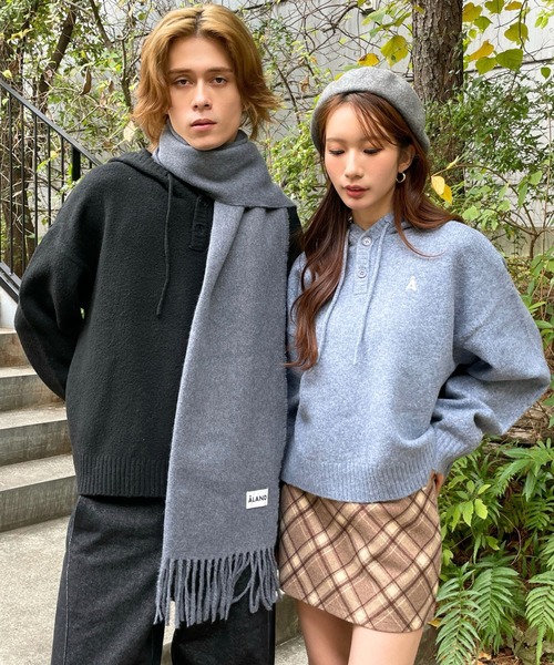 ALAND ニット セーター 「UNISEX」ALAND／Aロゴニットフーディー