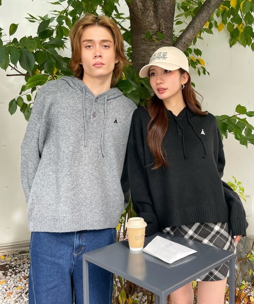 ALAND ニット セーター 「UNISEX」ALAND／Aロゴニットフーディー