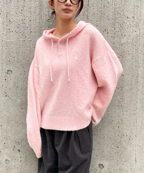 ALAND ニット セーター 「UNISEX」ALAND／Aロゴニットフーディー