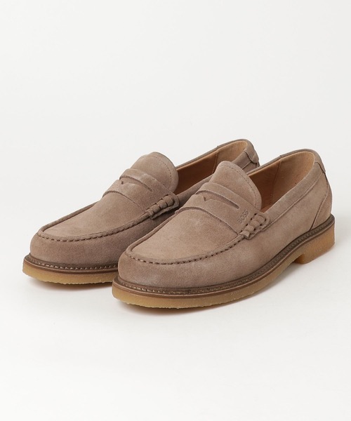 グレー スエード モカシン (箱付き) BOSS（HUGO BOSS） デッキシューズ スエードモカシン クレープアウト