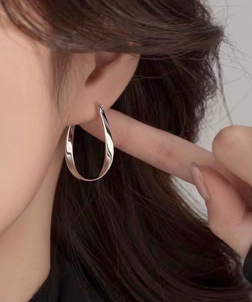 ピアス 「446616」ツイストボリュームフープピアス(RZ) レディース