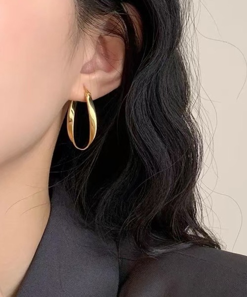 ピアス 「446616」ツイストボリュームフープピアス(RZ) レディース