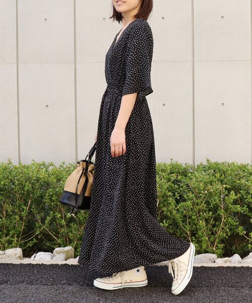 「AULI」 半袖ワンピース FREE ブラウン レディース_画像6