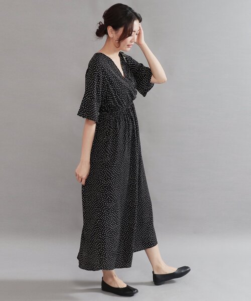 「AULI」 半袖ワンピース FREE ブラウン レディース_画像9