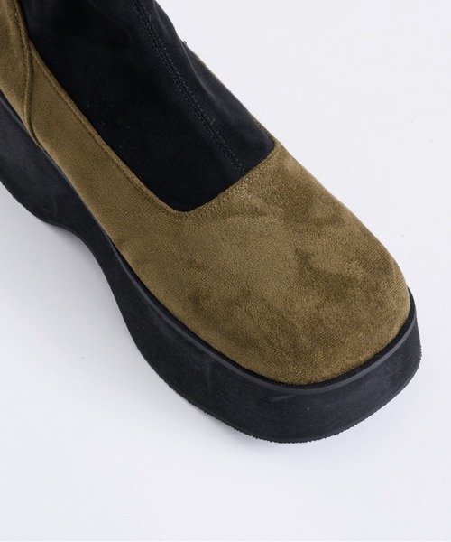 「musubore」 ショートブーツ MEDIUM ブラック レディース_画像6