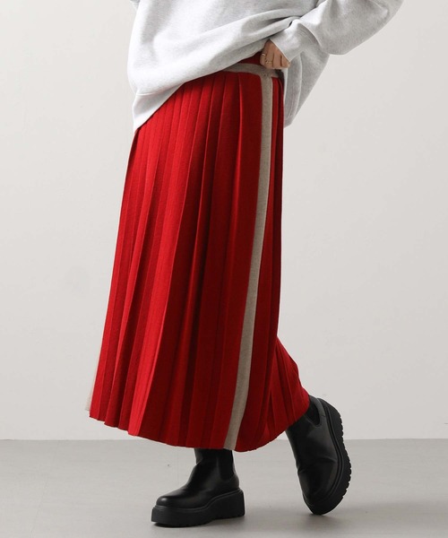 Liyoca（リヨカ） スカート ウール混サイドラインプリーツニット