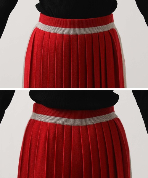 Liyoca（リヨカ） スカート ウール混サイドラインプリーツニット