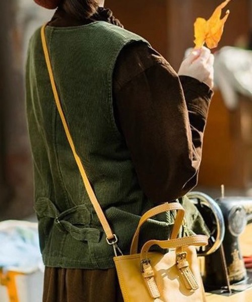 SHOUYO ベスト ジレ コーデュロイタッチ あったかベスト／ナチュラル