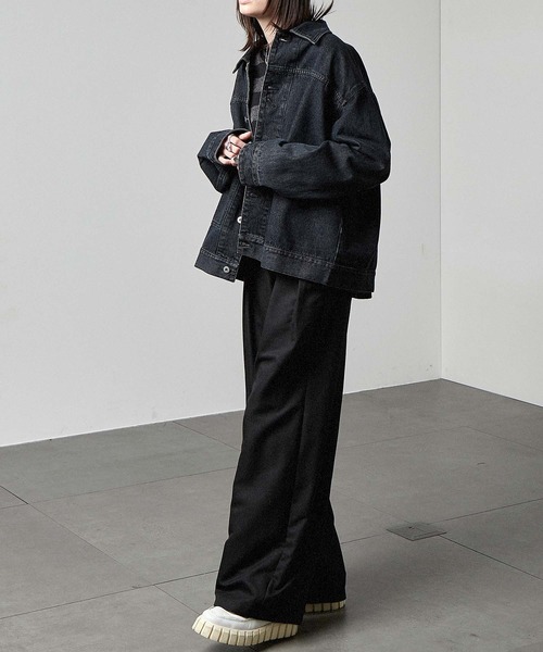 「Alfred Alex」 デニムジャケット L ブラック メンズ_画像4