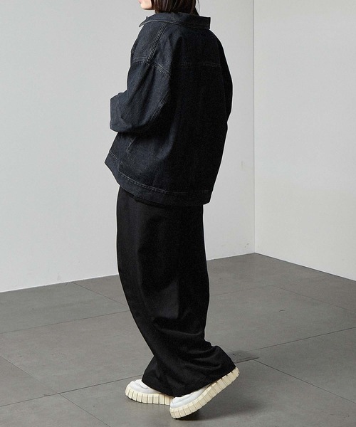 「Alfred Alex」 デニムジャケット L ブラック メンズ_画像7