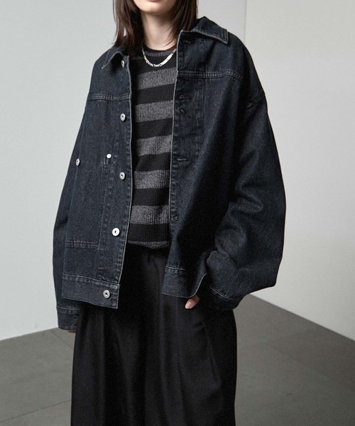 「Alfred Alex」 デニムジャケット L ブラック メンズ_画像8