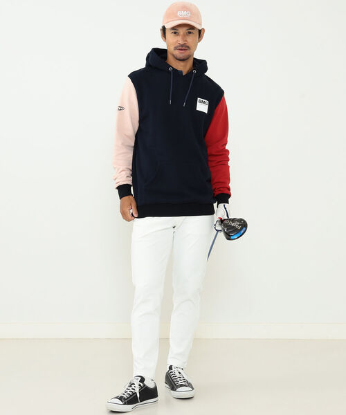 美品 BEAMS GOLFプルオーバー BEAMS（ビームス） ビームスゴルフ 切替プルオーバー ネイビー 織生地