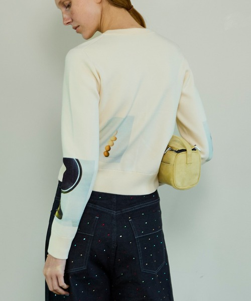 MAISON SPECIAL フォトコラージュコンパクトニットカーディガン Photo Collage Compact Knit Cardigan/フォトコラージュコンパクト