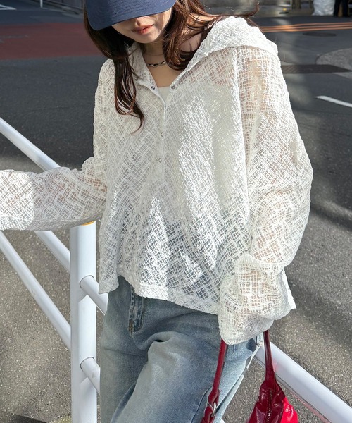 RANAN（ラナン） tシャツ レースフーディートップス レディース