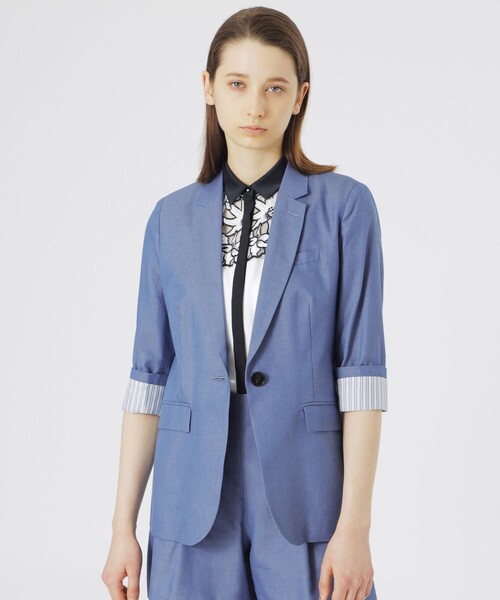 「LOVELESS」 テーラードジャケット 34 ブルー レディース_画像2