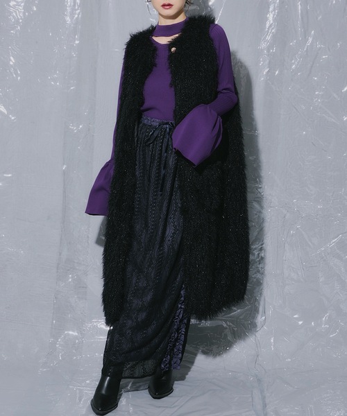 「VIOLETTA」 長袖ニット FREE ブラック レディース_画像2