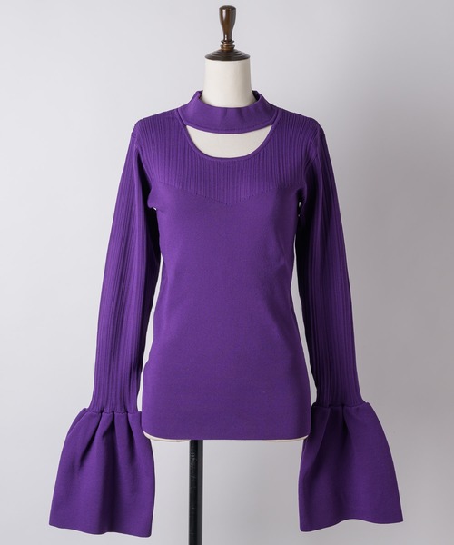 「VIOLETTA」 長袖ニット FREE ブラック レディース_画像6