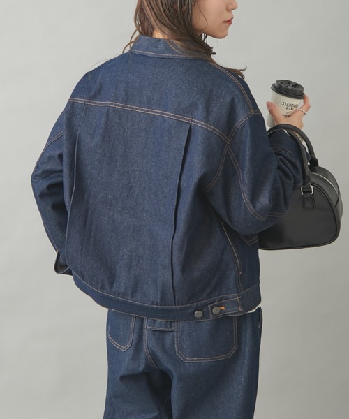 「GEVACO」 デニムジャケット LARGE ブラック レディース_画像5