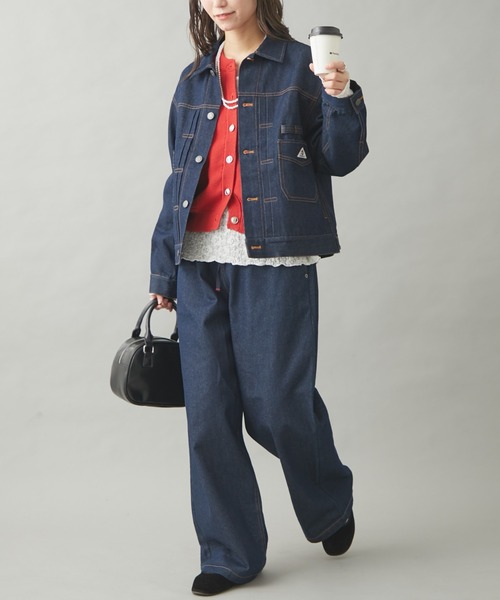 「GEVACO」 デニムジャケット LARGE ブラック レディース_画像7