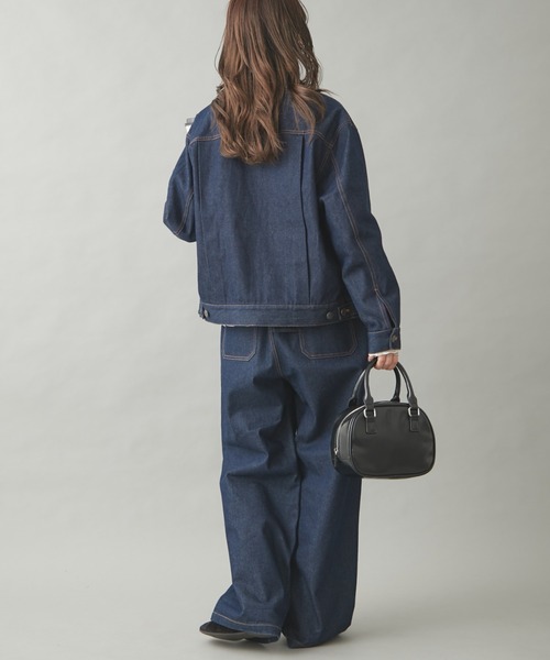 「GEVACO」 デニムジャケット LARGE ブラック レディース_画像9