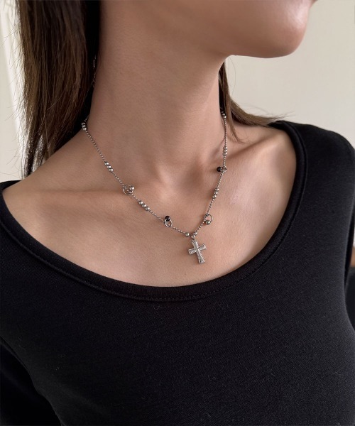 4INT. ネックレス クロスモチーフ マルチ チャーム ネックレス