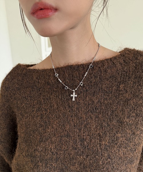 4INT. ネックレス クロスモチーフ マルチ チャーム ネックレス