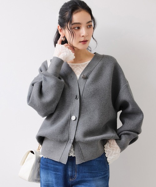 専用です❤️courrèges グレー カーディガン フェザーニットカーディガン[kz416] | レディースファッション通販の