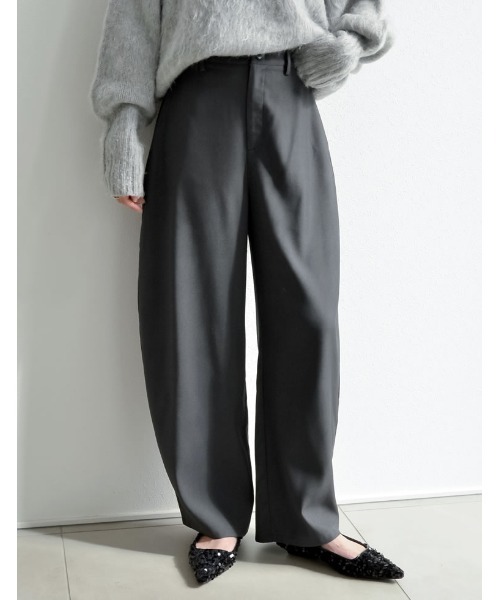 「Re:EDIT」 パンツ MEDIUM チャコールグレー レディース_画像6