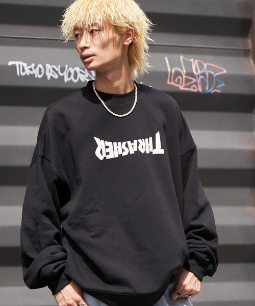 「THRASHER」 スウェットカットソー MEDIUM グリーン メンズ_画像2