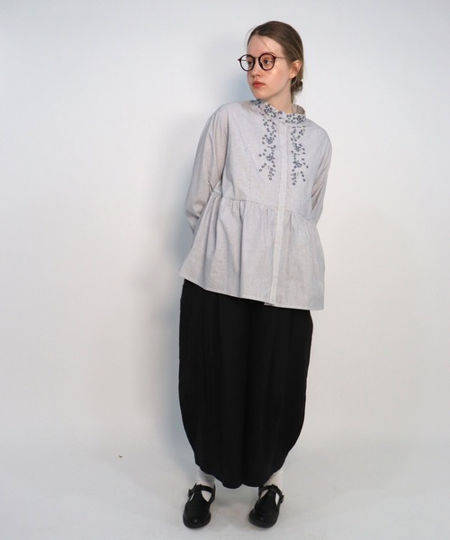 「haupia」 長袖ブラウス MEDIUM オフホワイト レディース_画像2