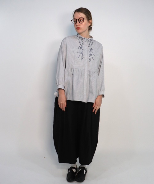 「haupia」 長袖ブラウス MEDIUM オフホワイト レディース_画像3