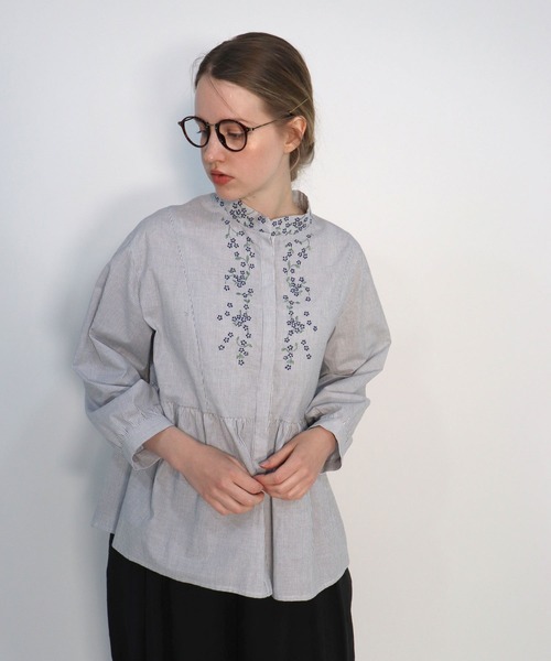 「haupia」 長袖ブラウス MEDIUM オフホワイト レディース_画像8