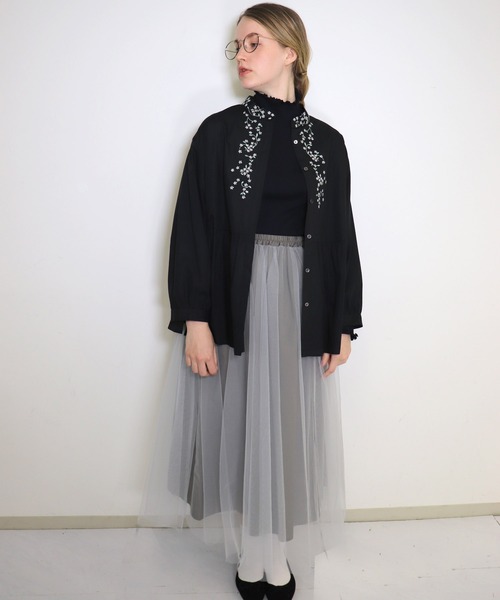 「haupia」 長袖ブラウス MEDIUM オフホワイト レディース_画像9