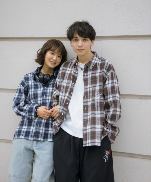 「kaoyorinakami」 長袖シャツ X-LARGE ブラウン メンズ_画像4