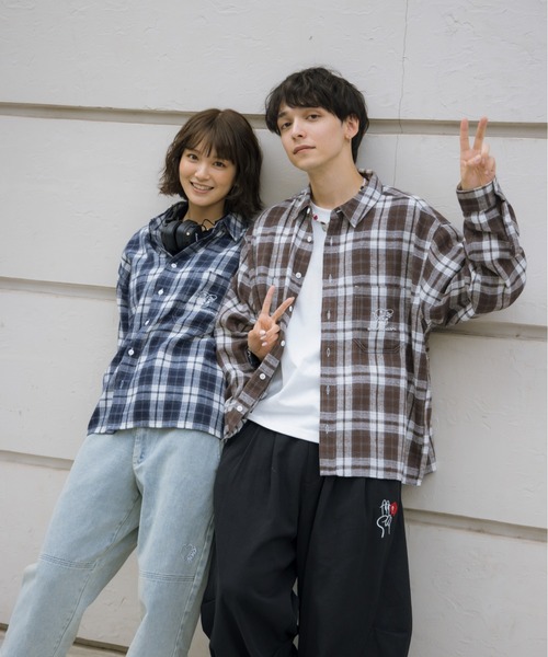 「kaoyorinakami」 長袖シャツ X-LARGE ブラウン メンズ_画像7