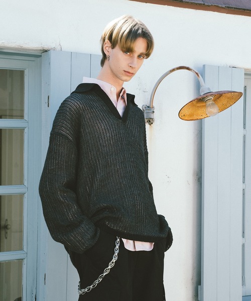 「Forte（フォルテ）」 長袖ポロシャツ MEDIUM ベージュ メンズ_画像6