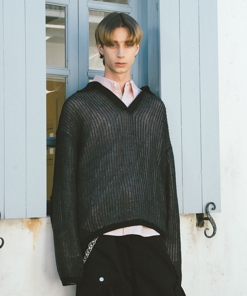 「Forte（フォルテ）」 長袖ポロシャツ MEDIUM ベージュ メンズ_画像8