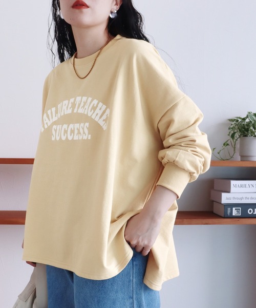 「reca」 スウェットカットソー FREE チャコールグレー×ブラック レディース_画像6